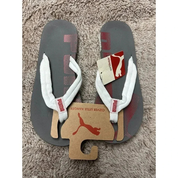 PUMA White Flip-Flops Beach Sandals Mens - Picture 2 of 15